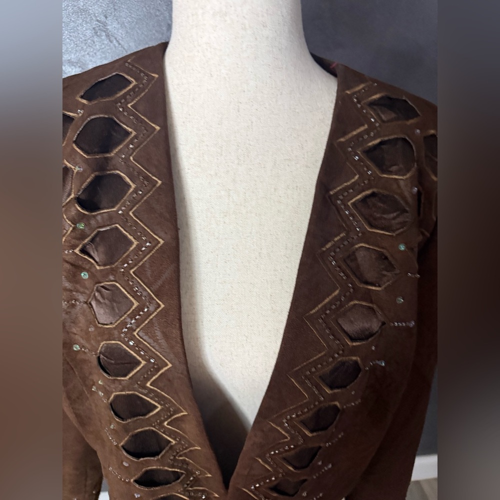 Brown Cutout Jacket - Women's - Picture 3 of 9